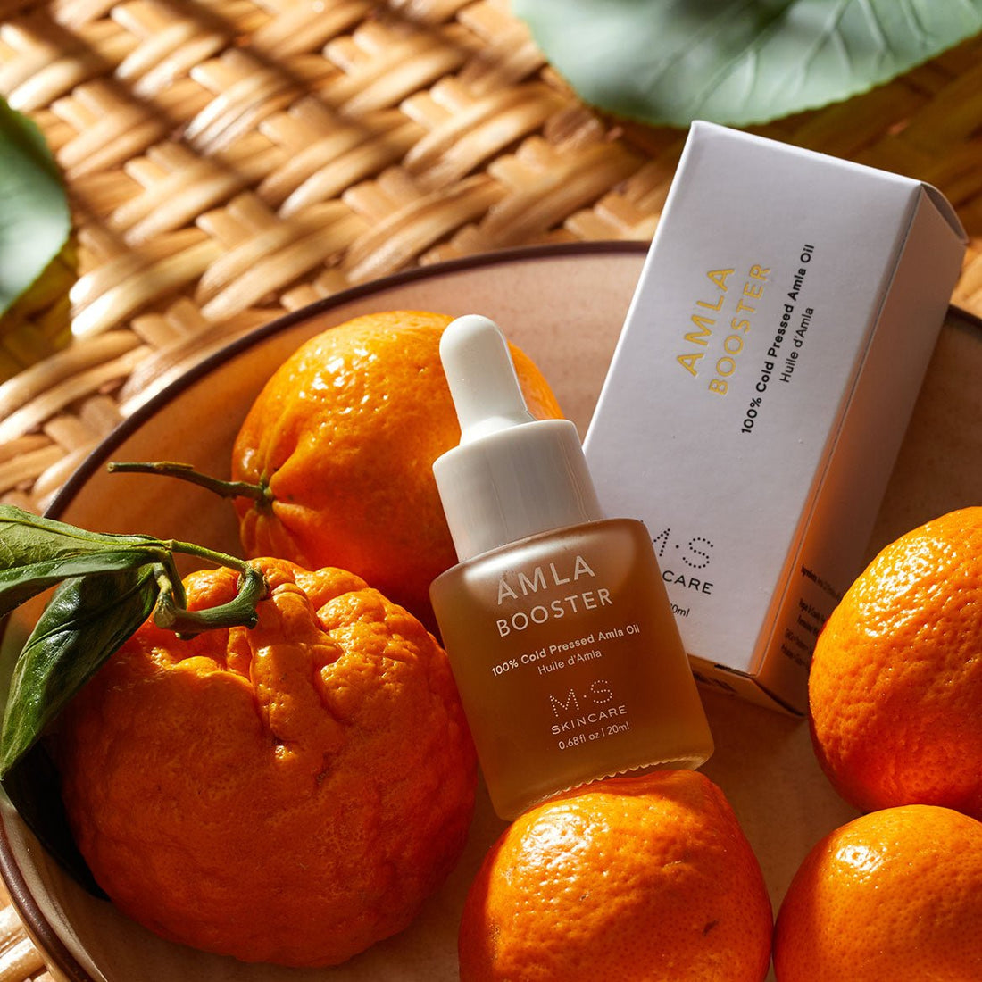 M.S Skincare Amla Oil bottle, Ayurvedic oil for hair and skin, with a clear label and natural packaging.