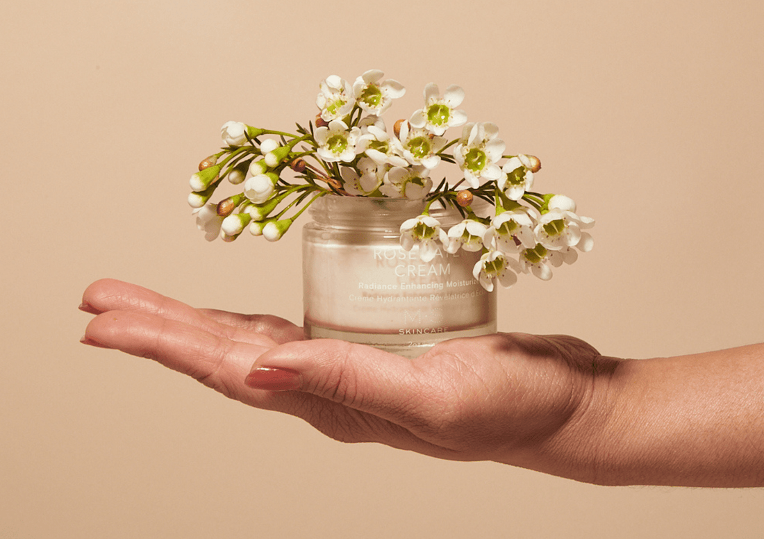 M.S Skincare Rosewater Cream in a jar, creamy face moisturizer with rosewater for hydration and soothing skin.