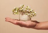 M.S Skincare Rosewater Face Cream in a jar, showing the creamy texture and elegant packaging for hydrating skincare.