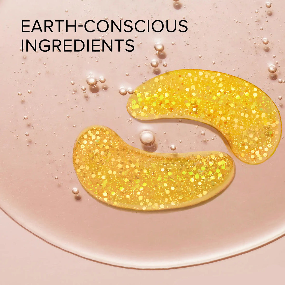 Maree 24K gold anti-aging eye patches on skin, showing the luxurious gold eye gel patches for reducing wrinkles and puffiness.