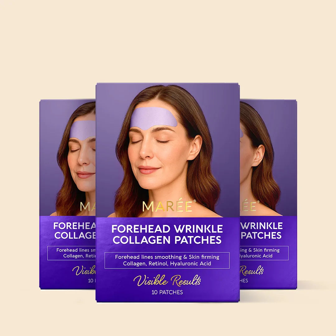 Maree anti-wrinkle forehead patches applied on a woman&