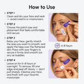 Maree anti-wrinkle tape patches applied to skin to reduce fine lines and wrinkles, showcasing their discreet, flexible design.