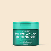 Maree Azelaic Acid Soothing Pads displayed on a clean surface, showing the round cotton pads with packaging in the background.