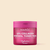 Maree Collagen & Retinol Toner Pads displayed on a skincare tray, ready for application in a daily routine.