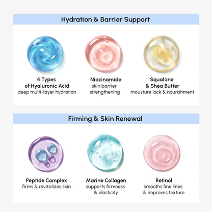 Maree Firming &amp; Lifting Collagen Moisturizer in a gold jar, smooth cream for facial skin hydration and anti-aging benefits