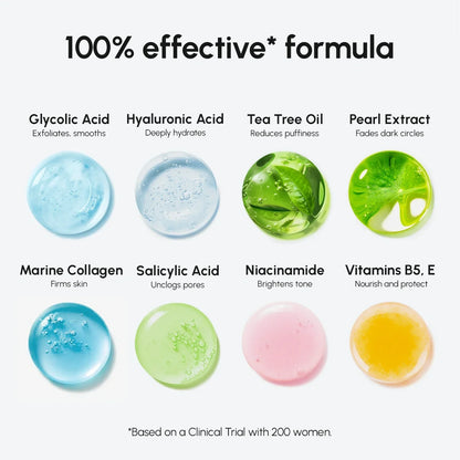 Maree Glycolic and Salicylic Acid Peel Pads in a white container, showing the textured pads inside on a neutral background.