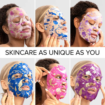 Maree hydrating collagen face mask spread evenly on a person&