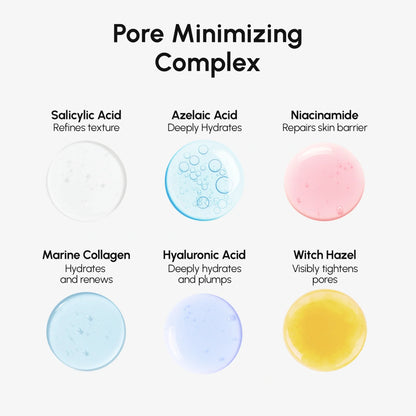 Maree Hydrating Pore Refining Toner in a clear bottle, showing the liquid formula and minimalist design.
