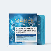 Hydrogel collagen face mask by Maree, showing a soothing, gel-like mask spread on a woman&