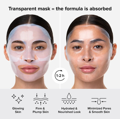 Maree Hydrogel Collagen Face Mask lying on a clean surface, showcasing its smooth, transparent gel texture for skincare.