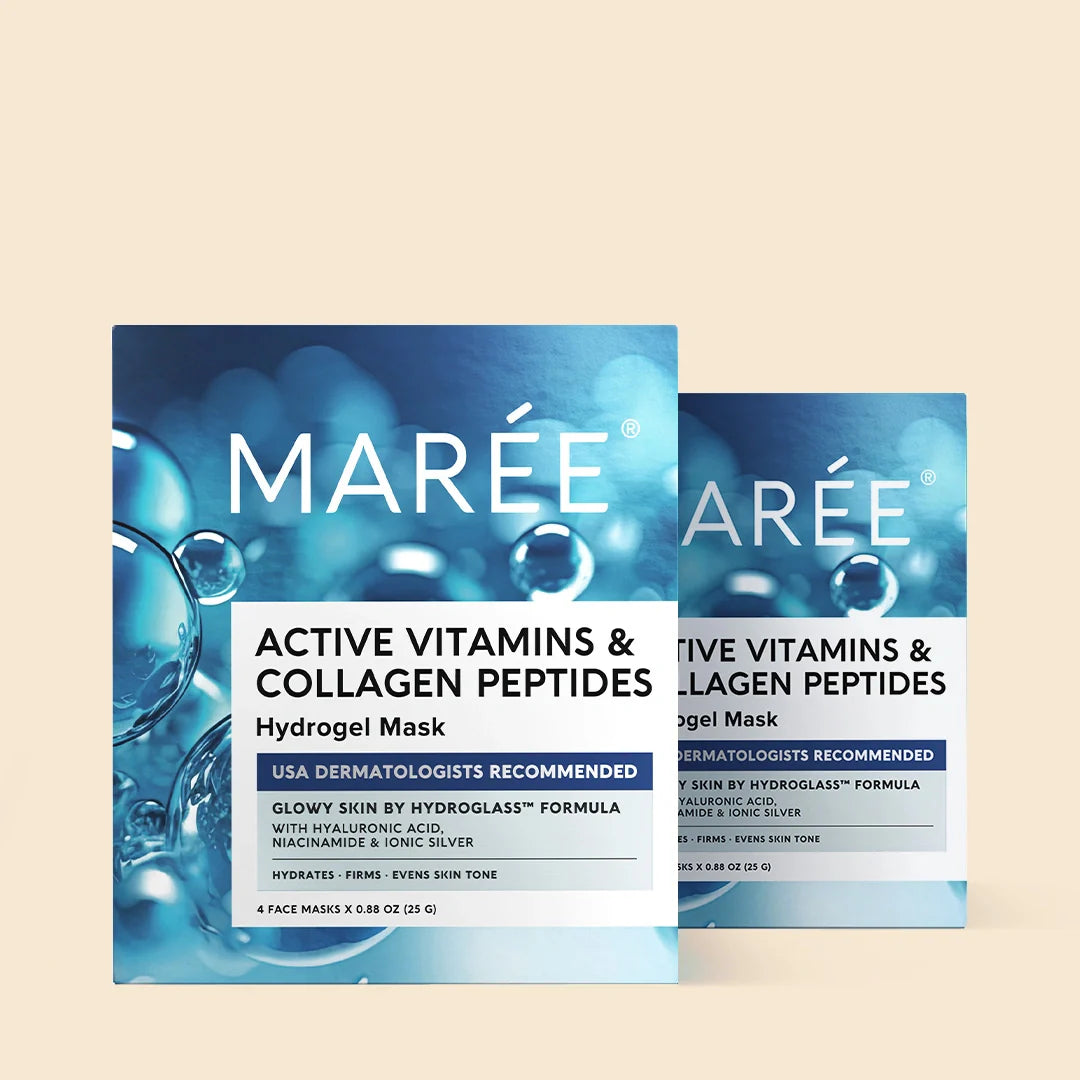 Maree Hydrogel Collagen Face Mask lying flat, showing its smooth, transparent gel surface designed for facial skincare.