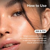 Maree Instant Eye Smoother Balm stick with natural ingredients, designed to reduce puffiness and brighten the under-eye area.