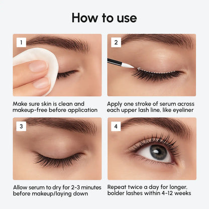Maree Lash &amp; Brow Growth Serum bottle with applicator wand, designed to enhance eyelash and eyebrow length and fullness.
