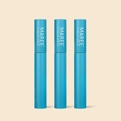 Maree Lash &amp; Brow Growth Serum bottle with applicator brush, designed to enhance eyelash and eyebrow thickness and length.