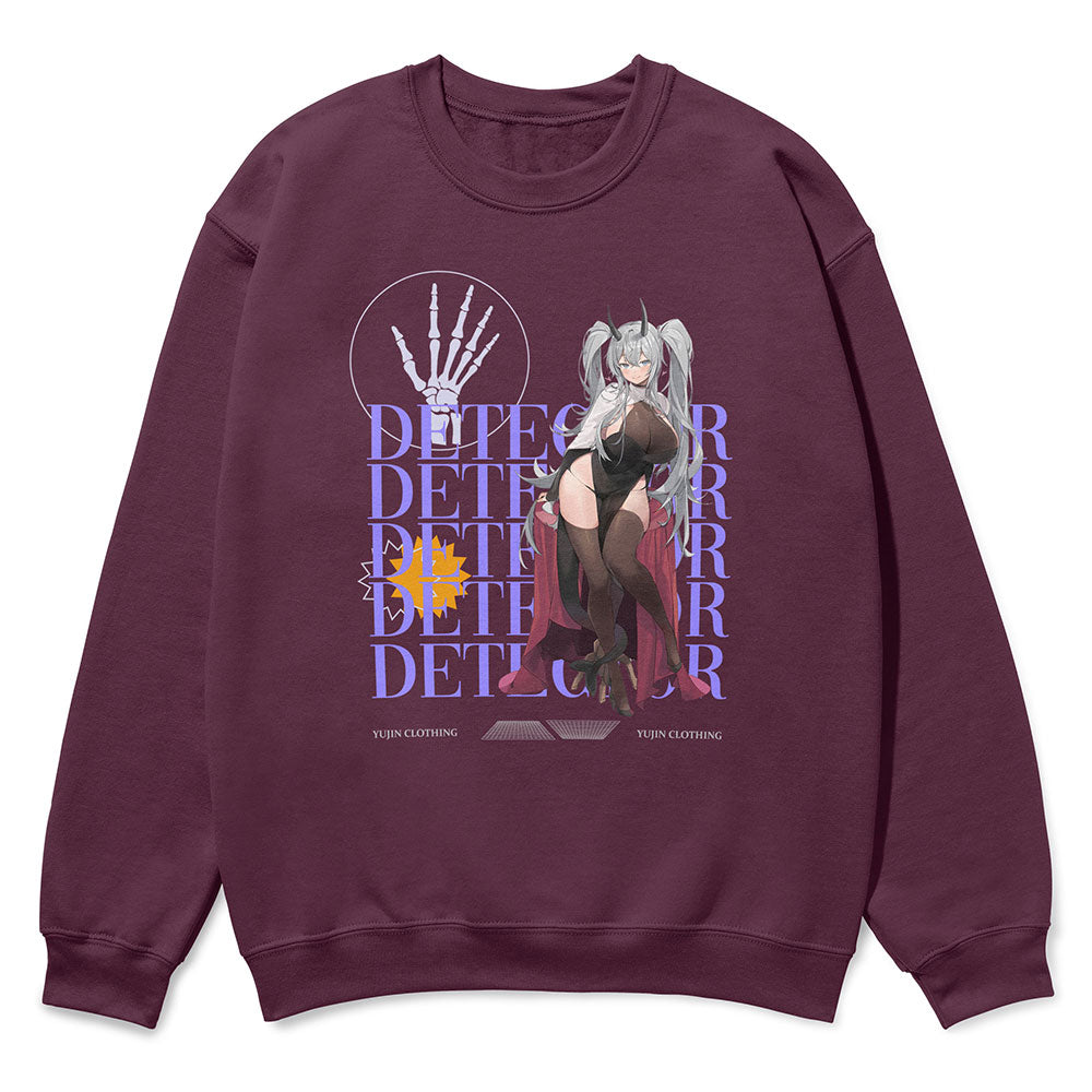 Yūjin Clothing Detector sweatshirt featuring a casual fit with a bold graphic design and comfortable fabric.