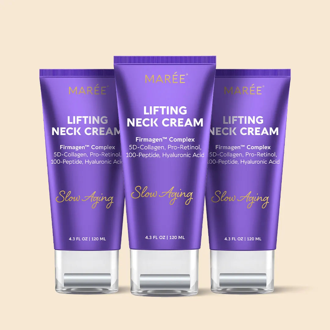 Purple Pro-Retinol Neck Lifting Cream Massager by Maree, showing the handheld device used for facial and neck skincare.