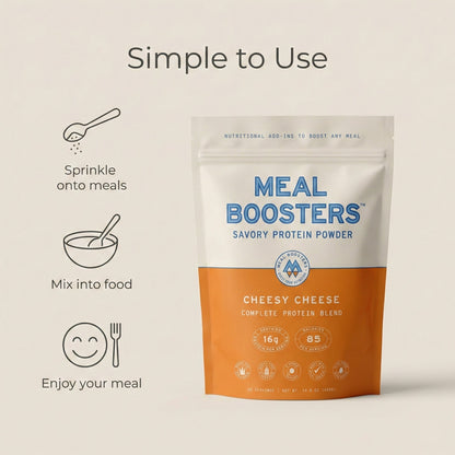 Cream-colored collagen and protein blend powder in a measuring scoop, displayed with a measuring spoon and a bowl for serving.
