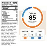 Nutrition facts label for Meal Boosters Cheesy Cheese Collagen+ Protein Blend protein powder.