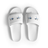 Yūjin Clothing Last Tear Slides featuring comfortable slip-on design and stylish black and white color options.