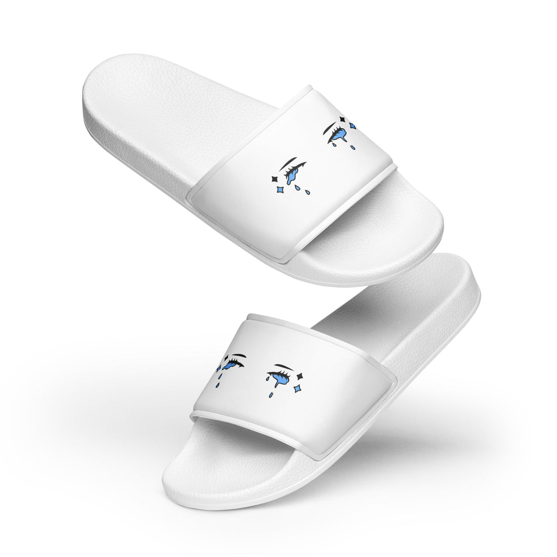 Yūjin Clothing Last Tear Slides showing slip-on style with textured soles and subtle branding for casual comfort.
