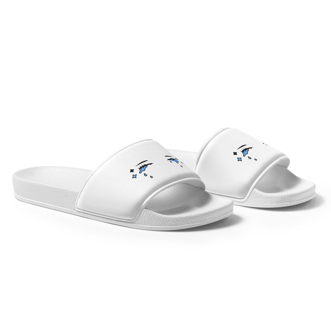 Yūjin Clothing Last Tear Slides in black with open-toe design and slip-on style on a flat surface.