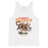 Furry Fiasco Cat Tank Top by Yūjin Clothing featuring a soft, furry cat design on a casual tank top for women.