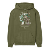 Yūjin Clothing Digging My Own Graves cat hoodie featuring a graphic of a cat digging a grave, soft fabric, and comfortable fit.
