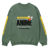 Anime Talk sweatshirt by Yūjin Clothing featuring a vibrant anime-inspired design on a comfortable sweatshirt.