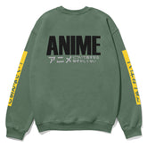 Anime Talk sweatshirt by Yūjin Clothing featuring a vibrant anime-inspired design on a casual sweatshirt for anime fans.