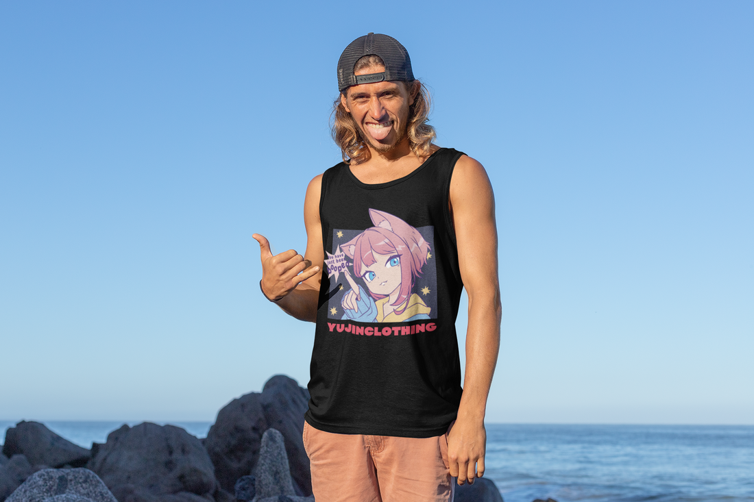 Yūjin Clothing Booped Tank Top featuring a stylish sleeveless design with a comfortable fit and unique graphic print.