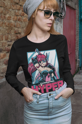 Galaxy Warrior long sleeve T-shirt by Yūjin Clothing featuring a cosmic-themed design and comfortable fabric.