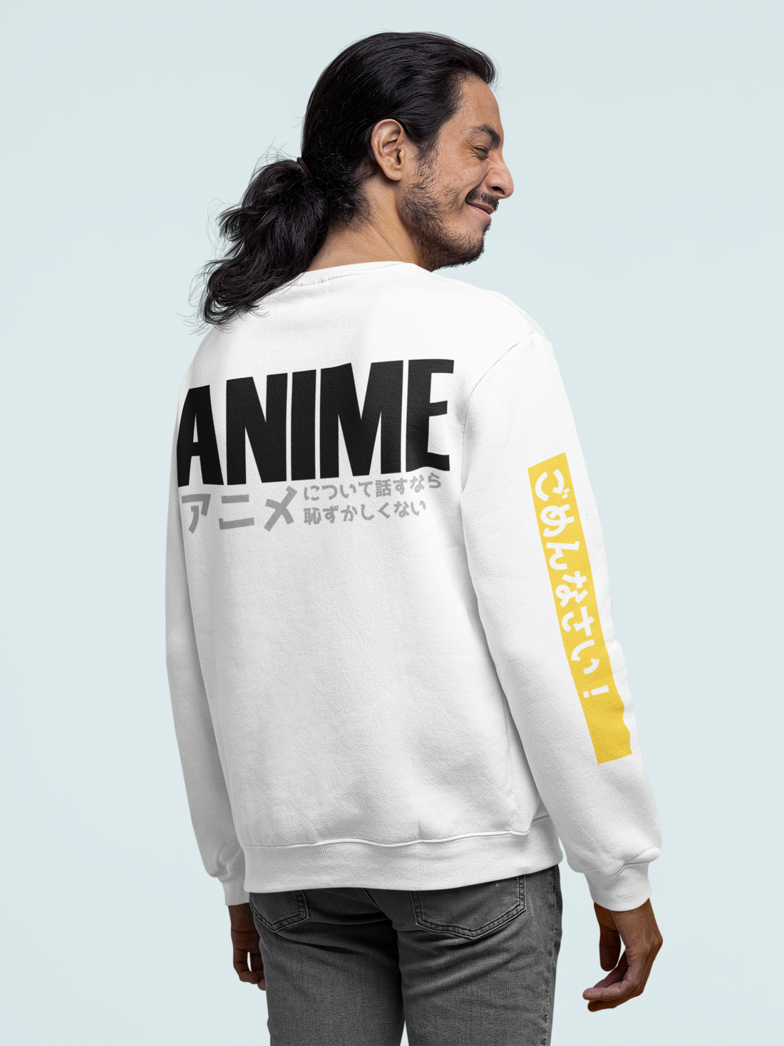Anime Talk sweatshirt by Yūjin Clothing featuring a stylish anime design on a comfortable casual sweatshirt.