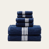Set of Nautilus Australian Cotton Bath Towels by Italic, soft and plush for home use, displayed folded in a bathroom setting.