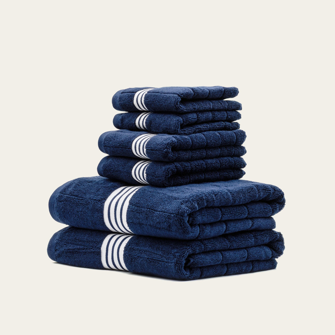 Set of two Nautilus Australian Cotton Bath Towels by Italic, soft and plush, displayed folded with a neutral background.