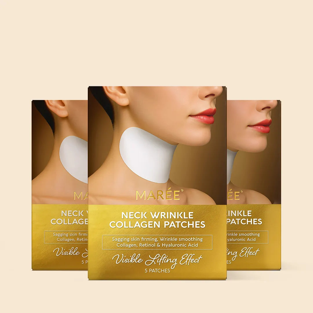 Maree lifting neck wrinkle patches shown on a person&