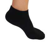 Black No Look Anklet Socks by Spun Bamboo made from bamboo viscose, featuring a sleek, minimalist design.