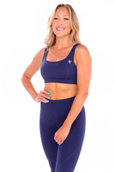 White Water Life open back sports bra with supportive fit, featuring breathable fabric and stylish design.