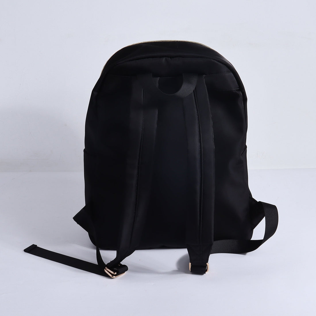 Nylon Empowerment Backpack "The Worthy" by Fitkitty Culture, stylish black bag with adjustable straps and front zip pocket.