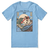 Yūjin Clothing Cat Final Battle T-Shirt featuring a detailed cat design on a comfortable casual tee.