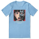 Yūjin Clothing Cyborg Girl T-Shirt featuring a futuristic robotic girl design on soft fabric.