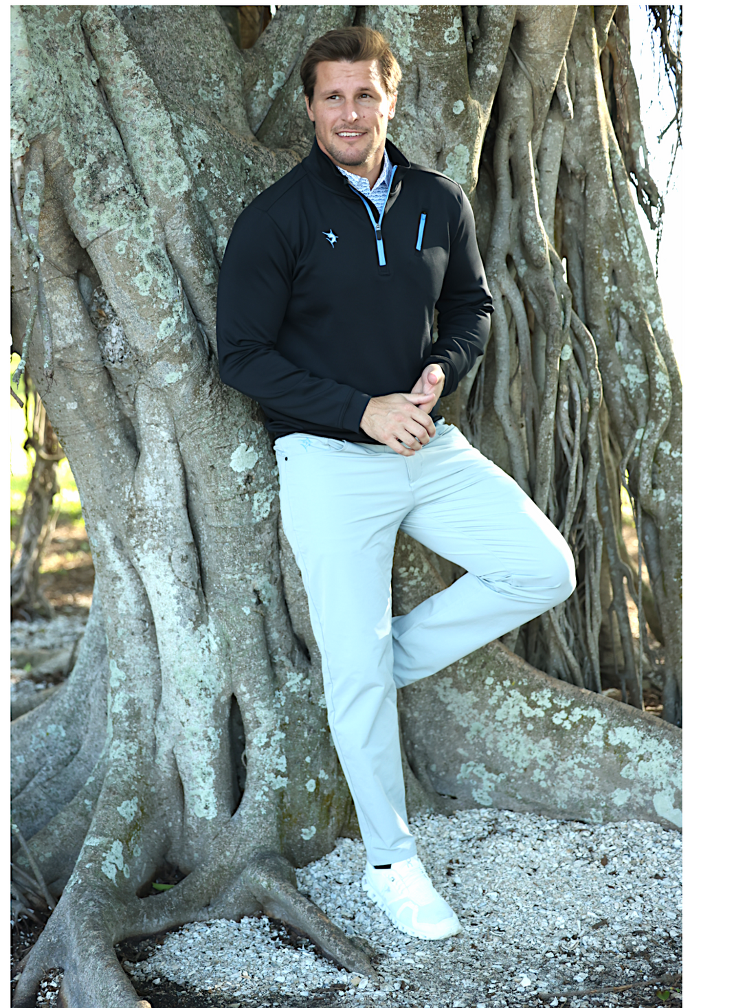 Black Oceanside Pullover by White Water Life featuring smooth stretch fabric and a casual, comfortable fit.