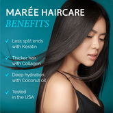 Maree keratin hair treatment product in a sleek bottle, designed to smooth and strengthen hair with keratin.