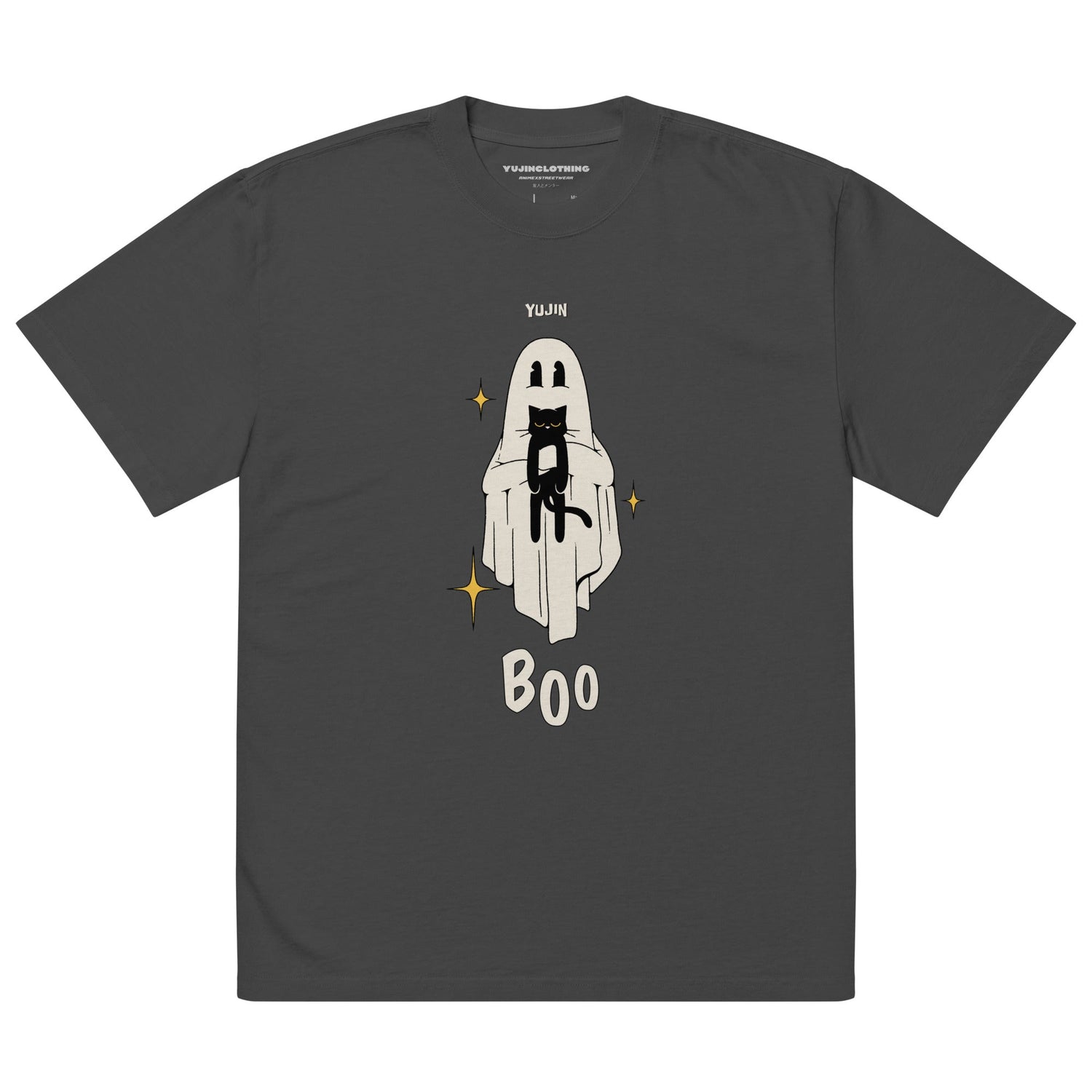 Boo! Cat Oversized Faded T-Shirt