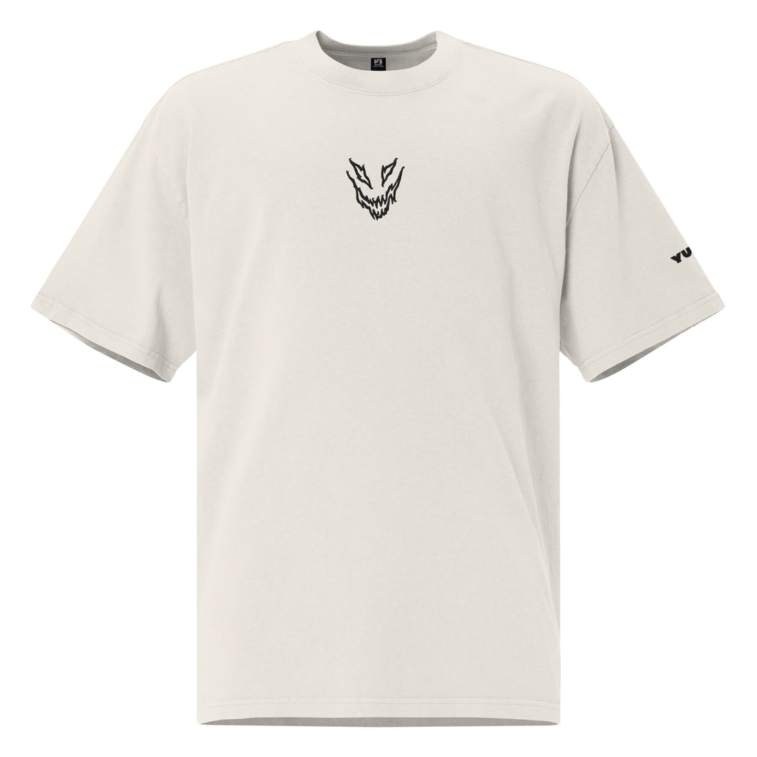 Yūjin Clothing oversized faded T-shirt showing a relaxed fit with distressed, vintage-style fabric and casual streetwear look.