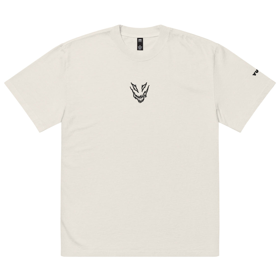 Yūjin Clothing Mad Oversized Faded T-Shirt displayed on a hanger with a relaxed fit and distressed, vintage-inspired faded design.