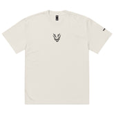 Yūjin Clothing Mad Oversized Faded T-Shirt displayed on a hanger with a relaxed fit and distressed, vintage-inspired faded design.