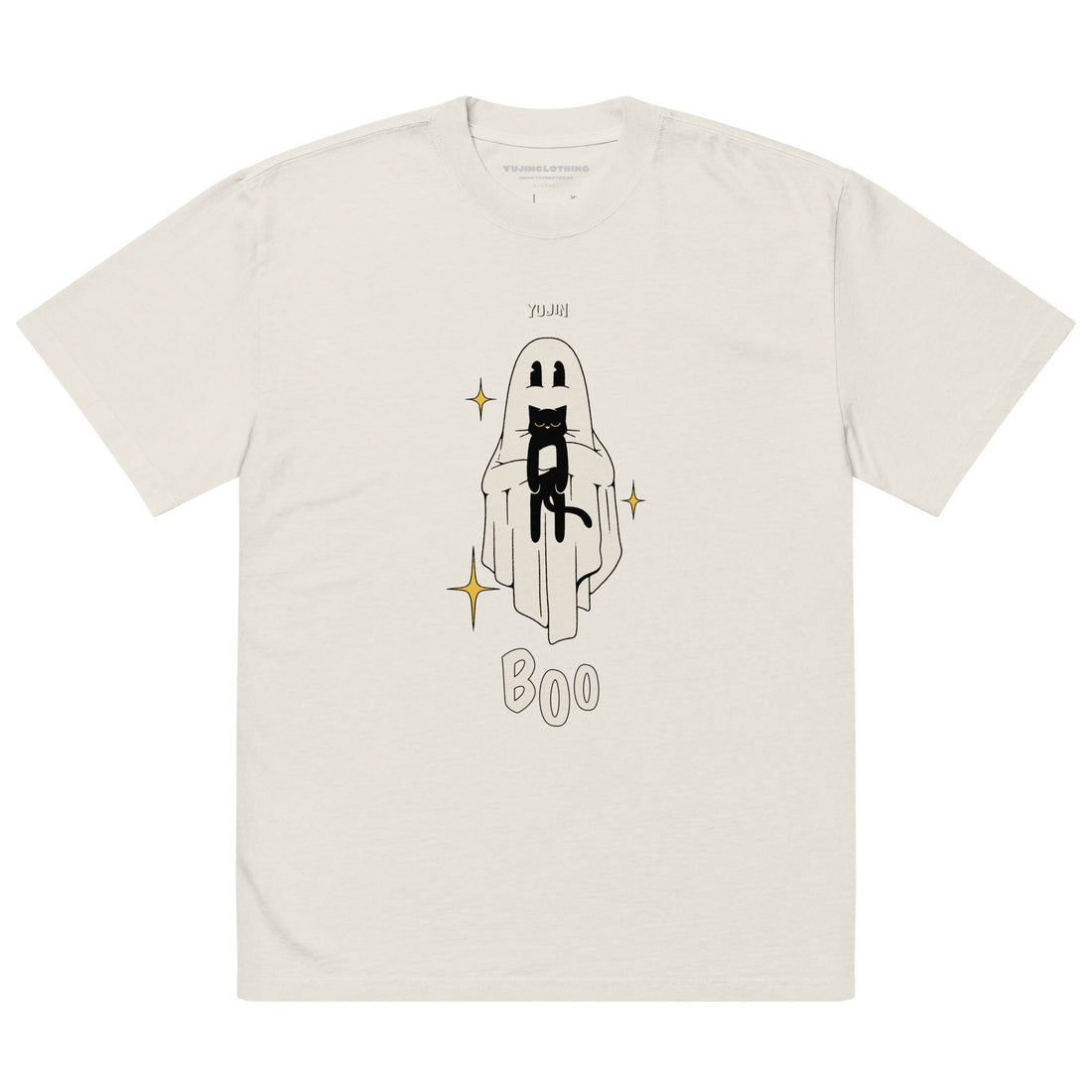 Boo! Cat Oversized Faded T-Shirt