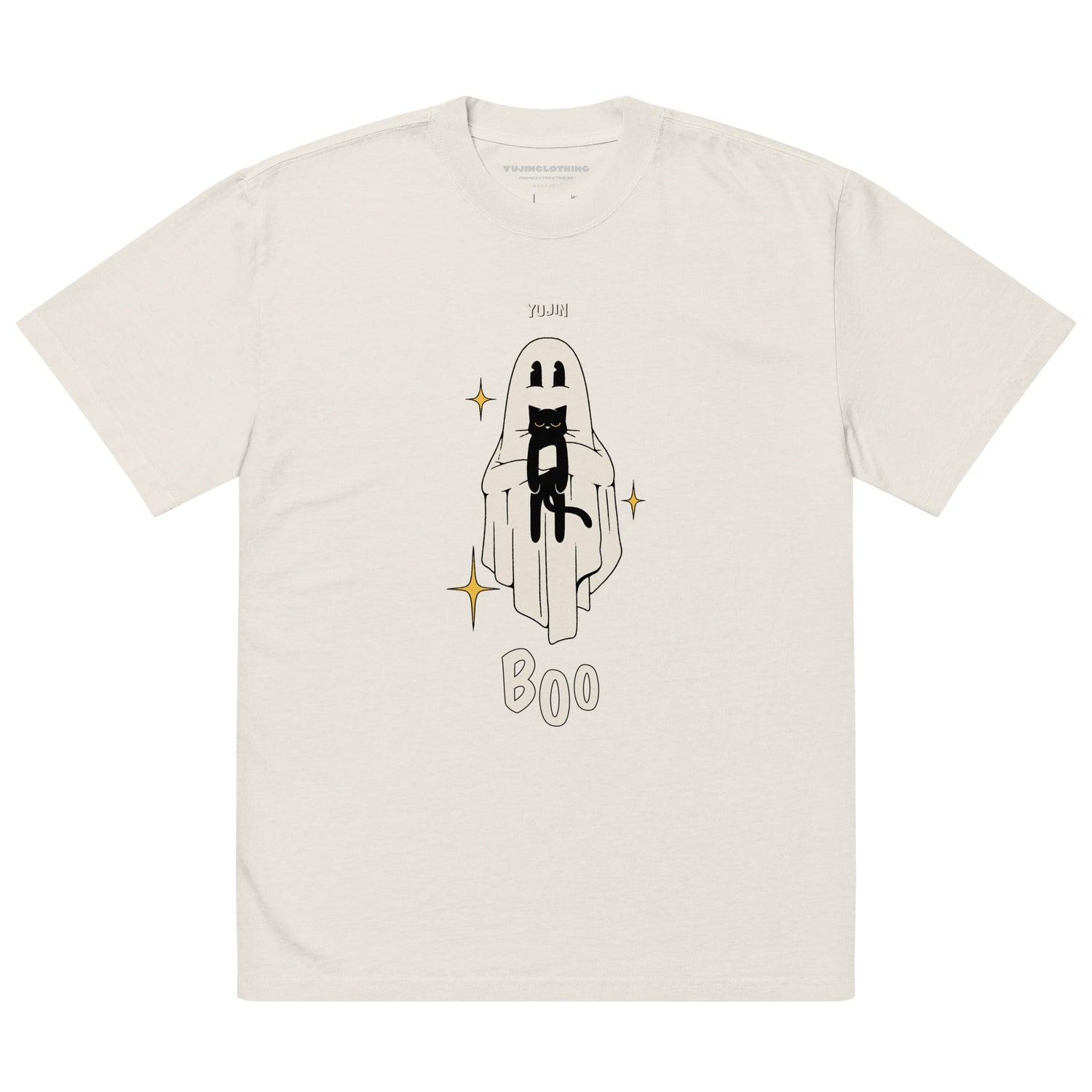 Boo! Cat Oversized Faded T-Shirt