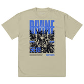 Yūjin Clothing Divine Ascent oversized faded T-shirt with relaxed fit and vintage-style design, showcasing artistic graphic print.
