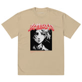 Yūjin Clothing Josei no Chikara oversized faded T-shirt featuring a relaxed fit and distressed style, casual streetwear look.